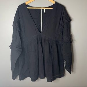 Free People Black Romper Mini Dress Medium